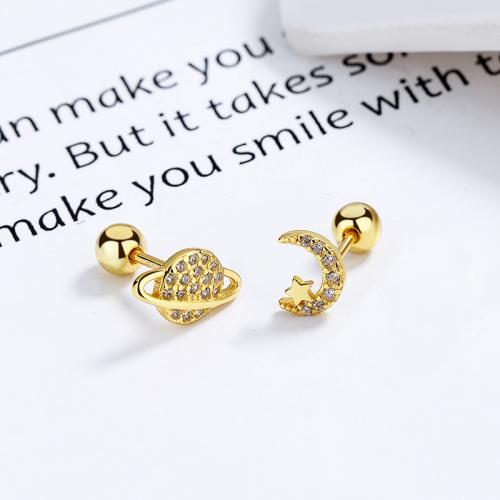 18K gold plated planet and moon studs earring 18K gold plated planet and moon studs earring