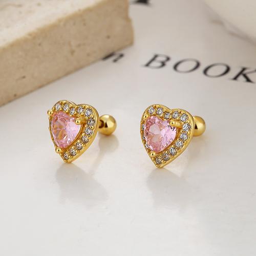 S925 silver hola heart cz studs earring S925 silver hola heart cz studs earring