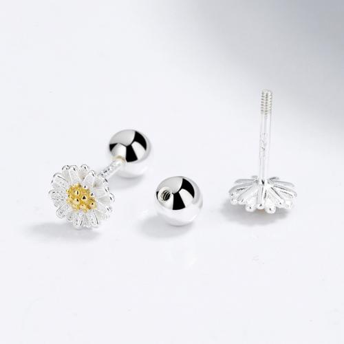 Simple white enamel daisy flower studs earring for girls Simple white enamel daisy flower studs earring for girls