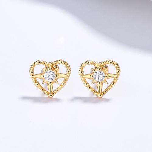 Sparkling cz heart shape studs earring for girls Sparkling cz heart shape studs earring for girls