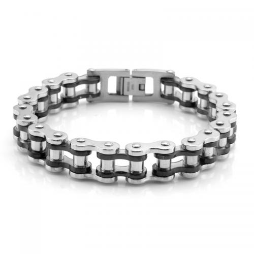 custom hiphop heavy bike silver black chain mens bracelet custom hiphop heavy bike silver black chain mens bracelet