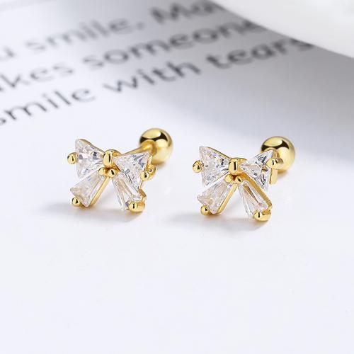 Hypoallergenic kids cubic zirconia bow studs earring Hypoallergenic kids cubic zirconia bow studs earring