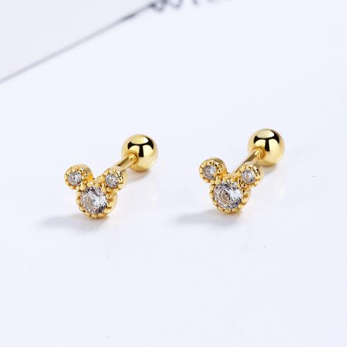 Sterling silver mickey mouse sparkling CZ studs earring Sterling silver mickey mouse sparkling CZ studs earring