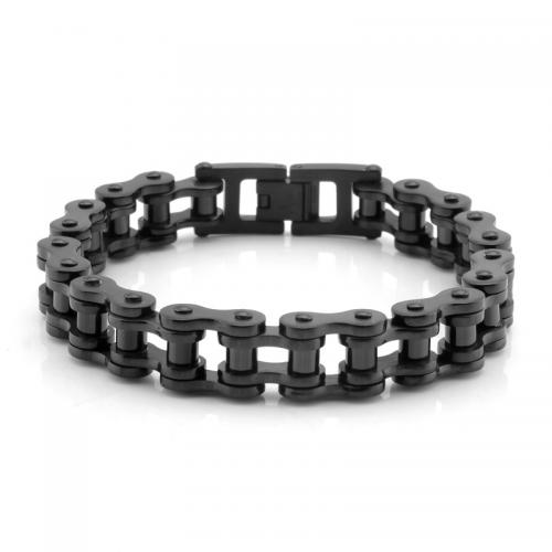 thick black metal bike chain bracelet for rock hiphop man thick black metal bike chain bracelet for rock hiphop man